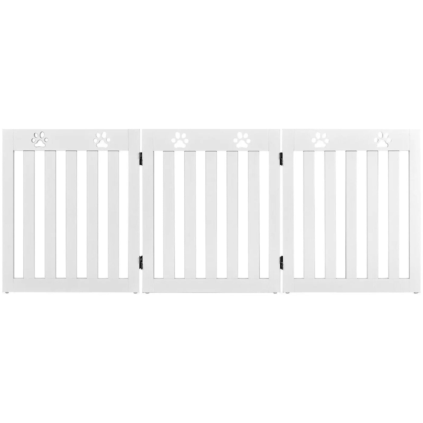 24 Inch Folding Wooden Freestanding Dog Gate with 360¬∞ Flexible Hinge for Pet by DirectDeals