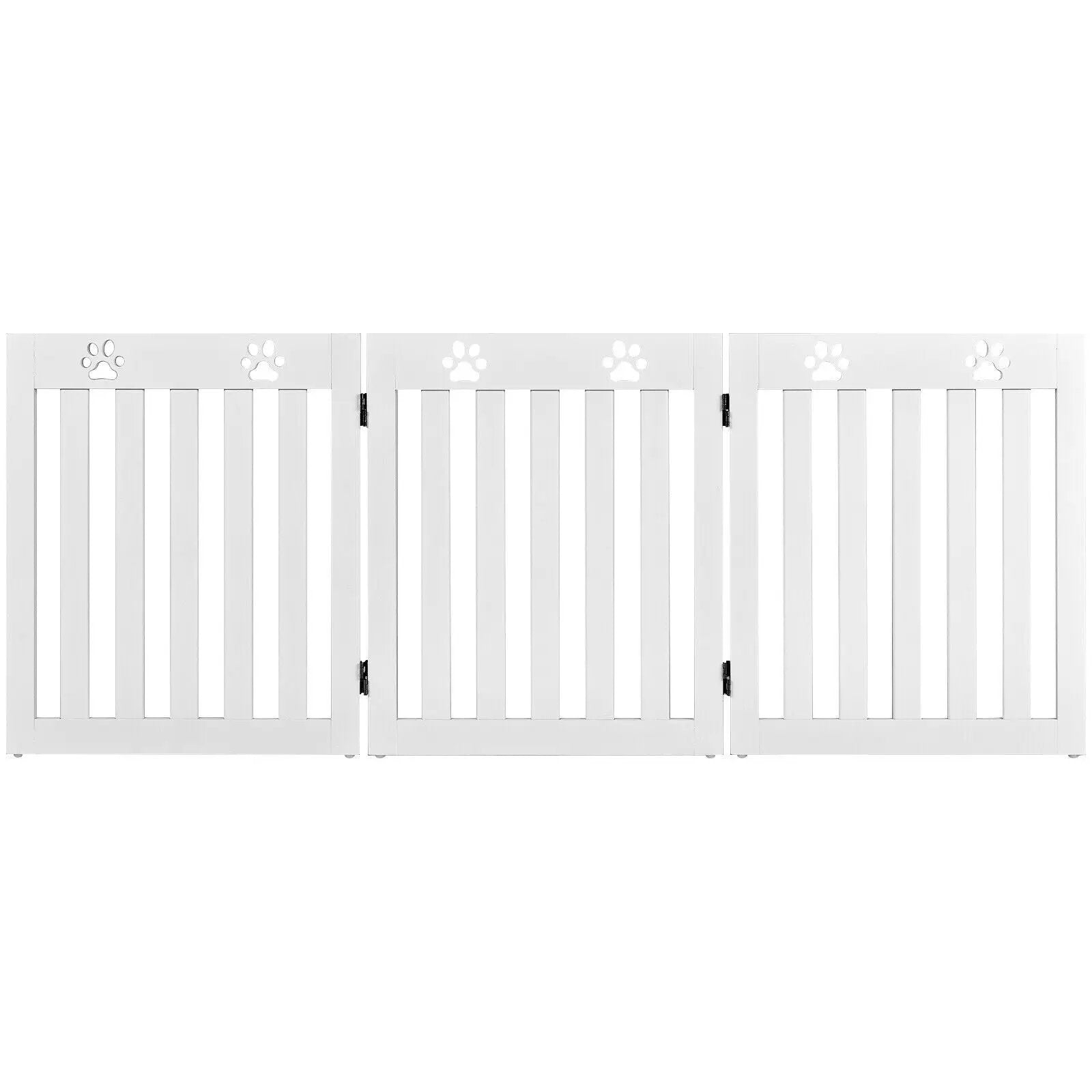 24 Inch Folding Wooden Freestanding Dog Gate with 360¬∞ Flexible Hinge for Pet by DirectDeals