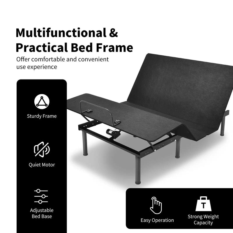 Queen Size Adjustable Bed Base Frame with Wireless Remote Control by DirectDeals