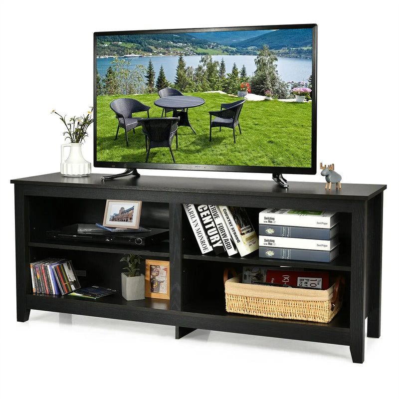 4-Cubby TV Stand for TV's up to 65 Inch with 3-Position Height Adjustable Shelf by DirectDeals