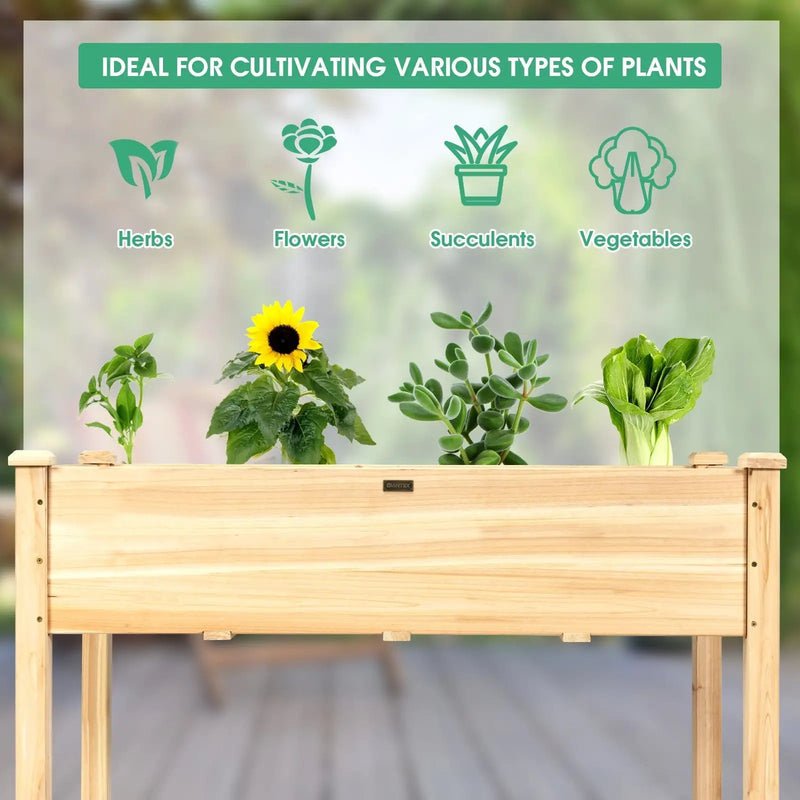 Wooden Raised Vegetable Garden Bed Elevated Grow Vegetable Planter by DirectDeals