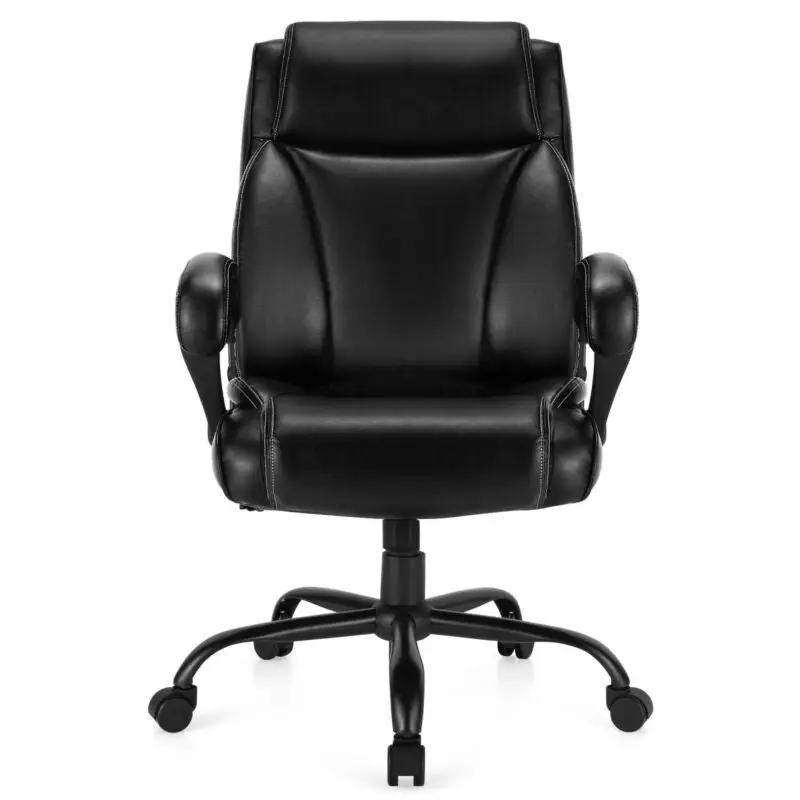 400 Pounds Big and Tall Adjustable High Back Leather Office Chair by DirectDeals