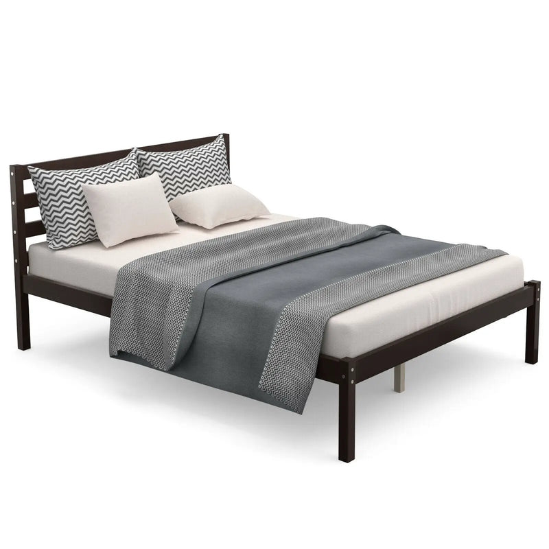 Full Size Bed frame Foundation with Solid Wooden Slat Suppor by DirectDeals