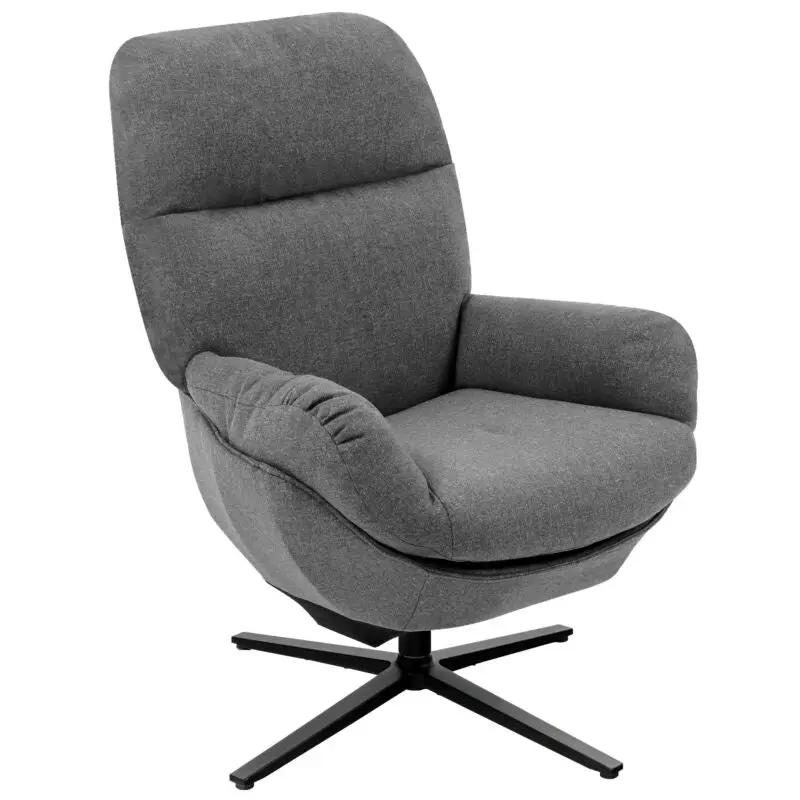Upholstered Swivel Lounge Chair with Ottoman and Rocking Footstool by DirectDeals