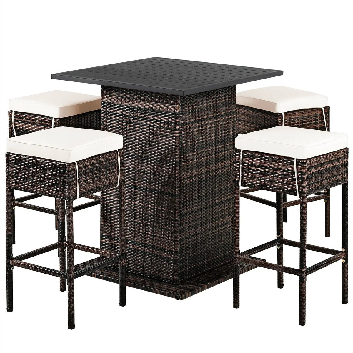 5 Pieces Patio Rattan Bar by DirectDeals