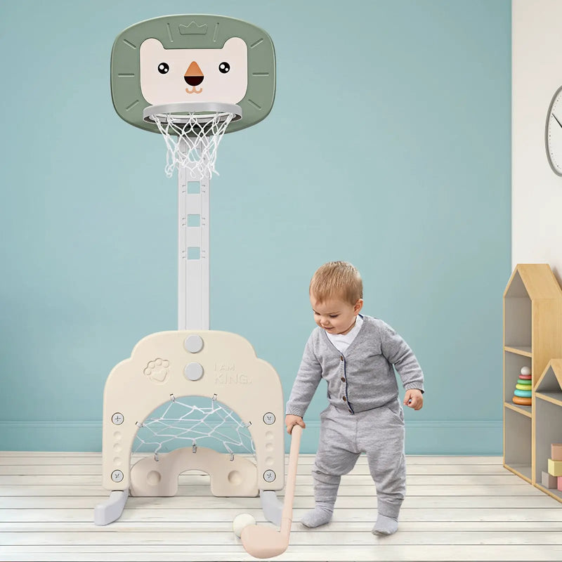 3-in-1 Adjustable Kids Basketball Hoop Sports Set by DirectDeals
