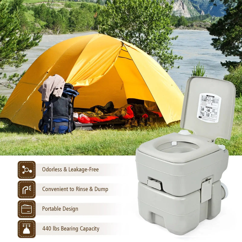 5.3 Gallon 20 L Portable Travel Toilet for Camping RV Indoor Outdoor by DirectDeals