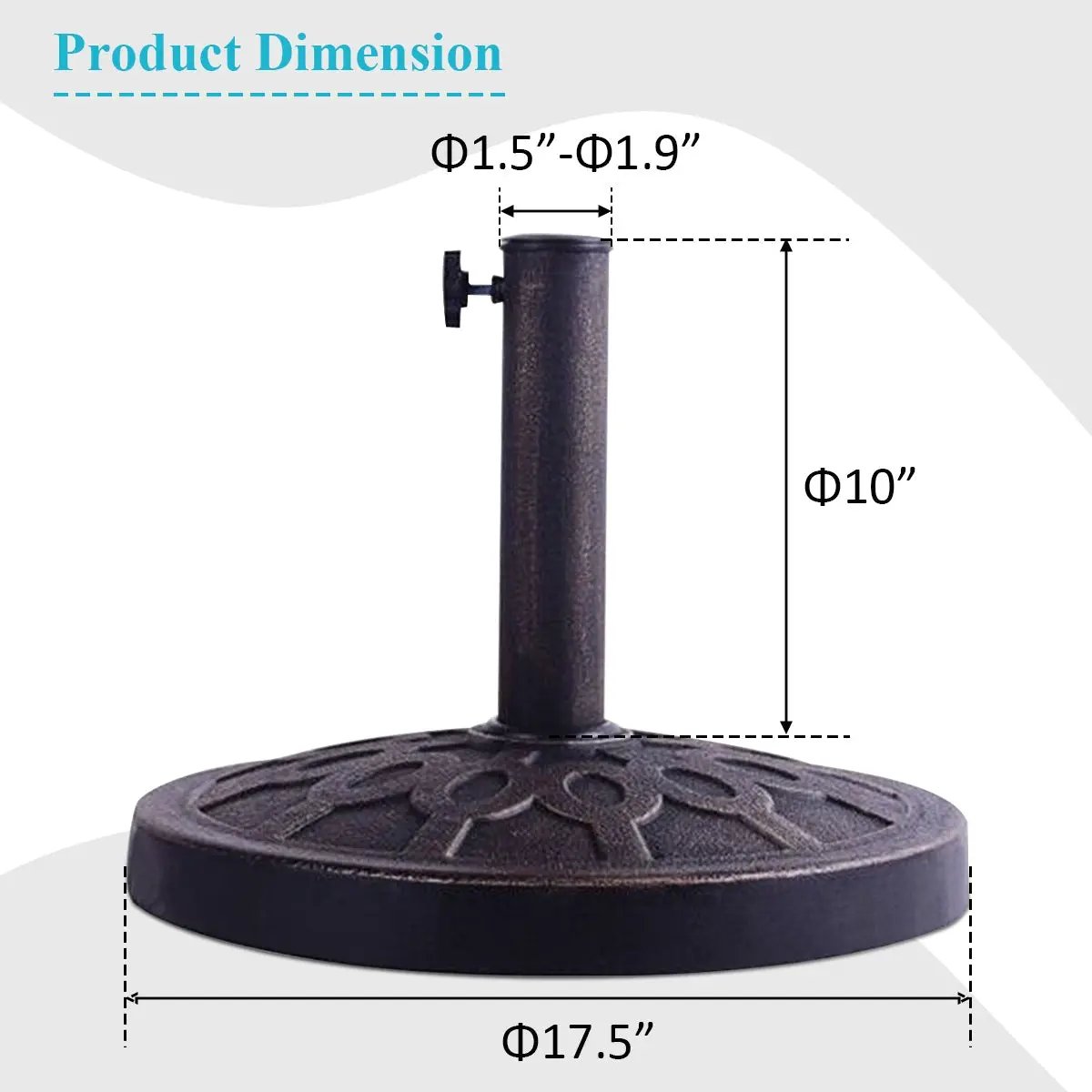 30lbs 18 Inches Heavy Duty Outdoor Patio Market Umbrella Base by DirectDeals