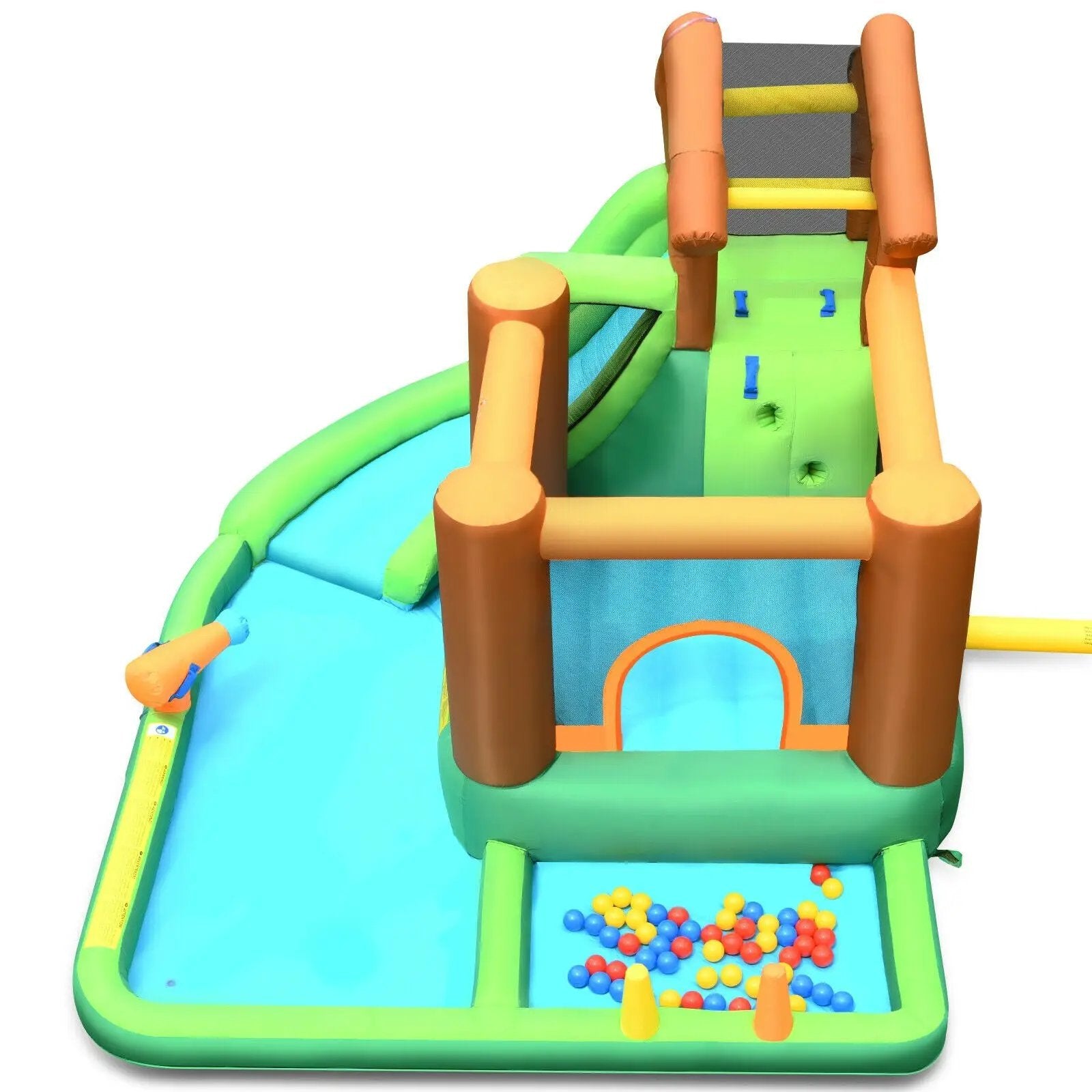 Inflatable Waterslide Bounce House Climbing Wall without Blower by DirectDeals