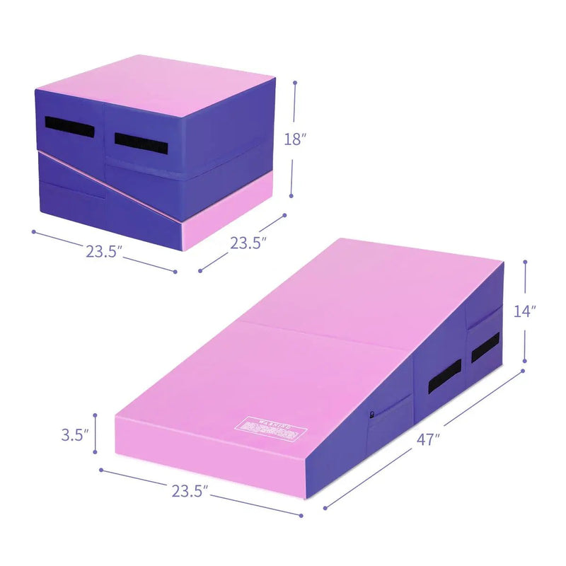 Folding Wedge Exercise Gymnastics Mat with Handles by DirectDeals