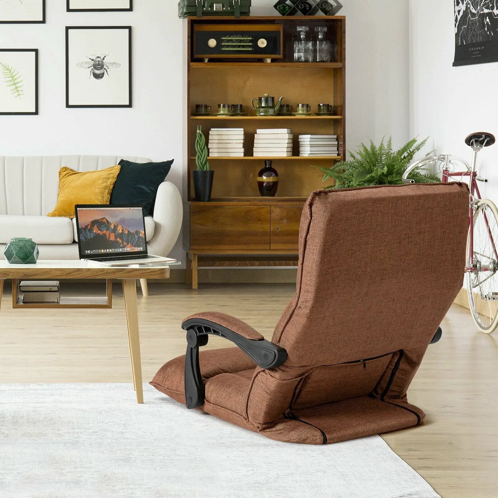 14-Position Adjusting Lazy Sofa Chair with Waist Pillow and Armrests by DirectDeals