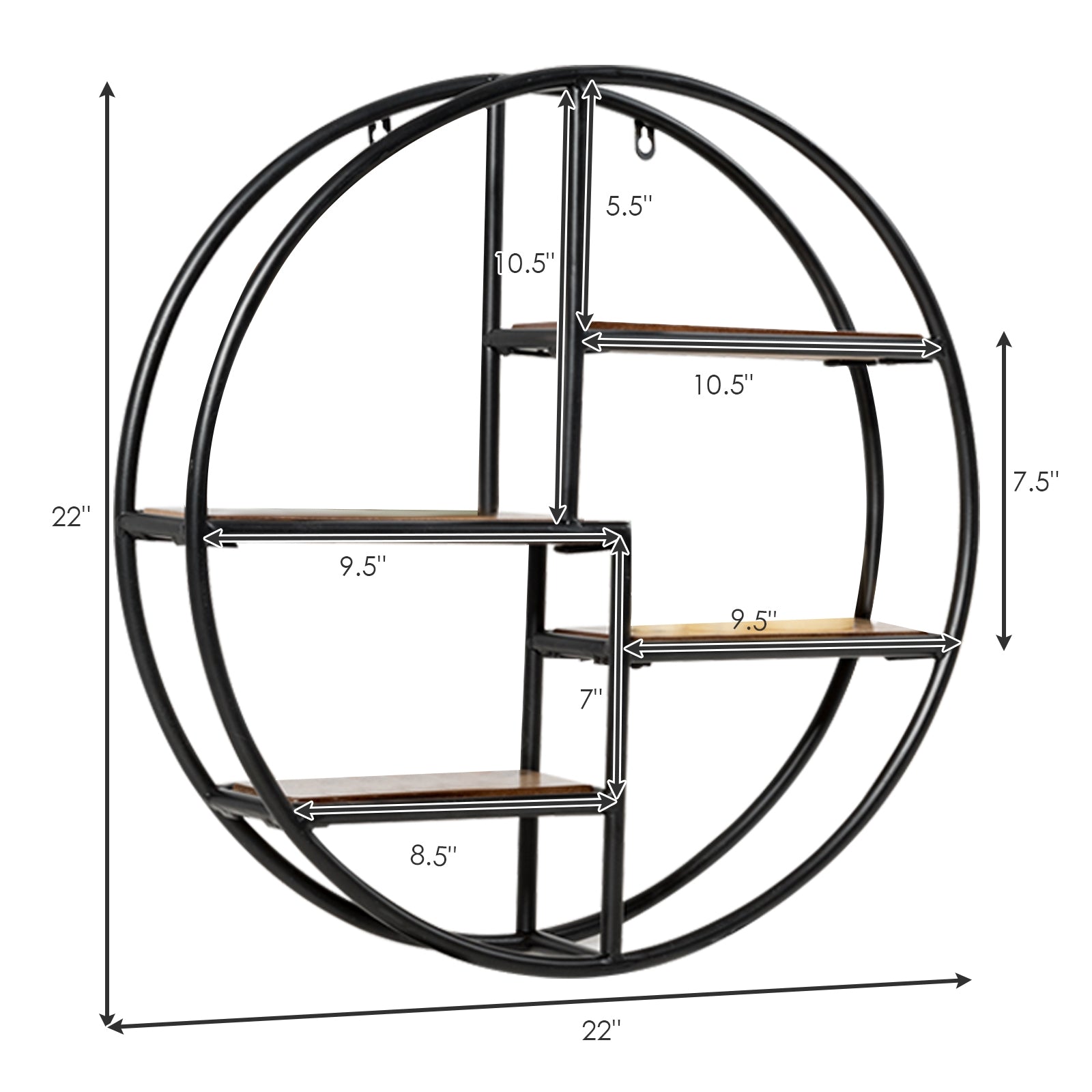 Hanging Storage Shelf Circular Wall-Mounted 4-Tier Rack by DirectDeals
