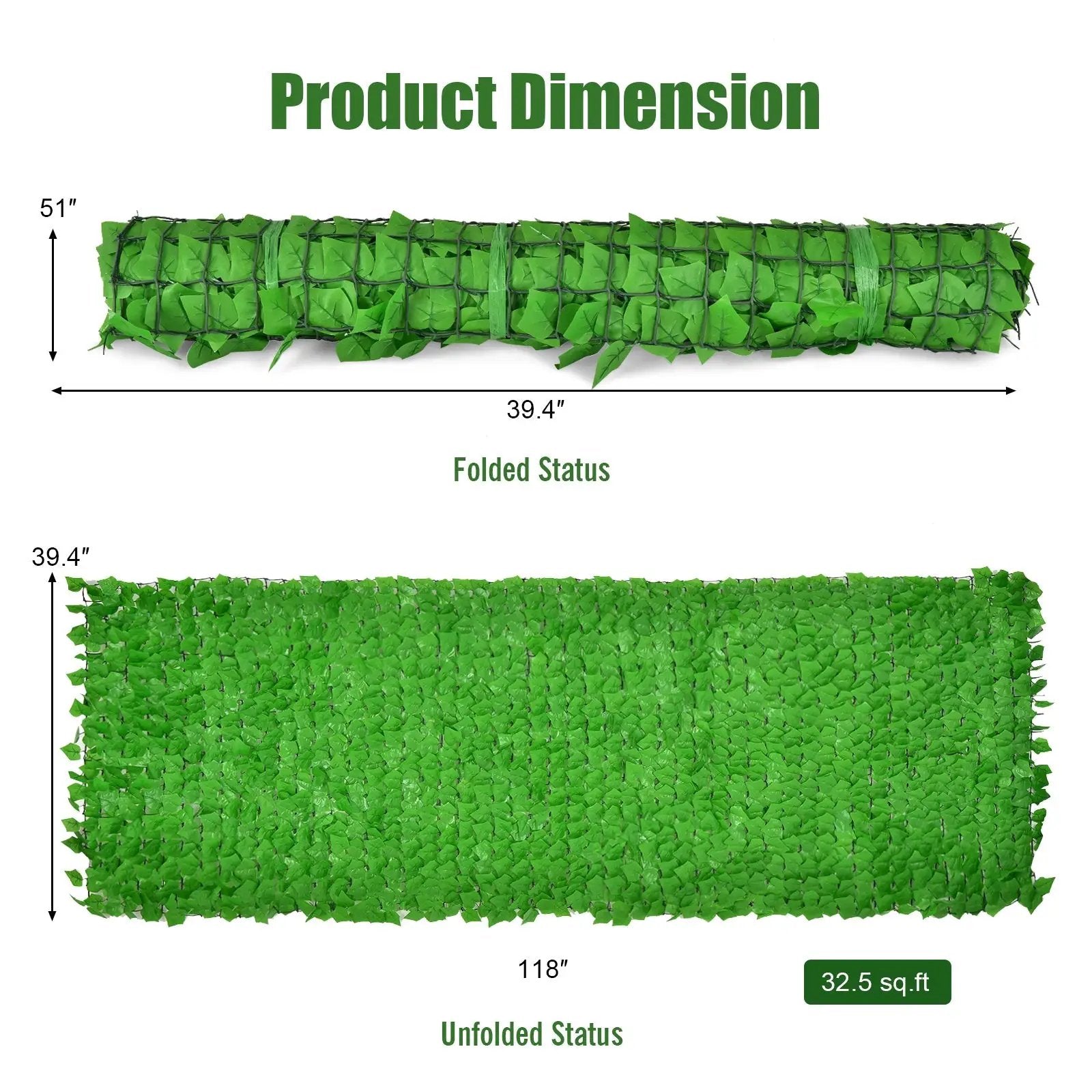 4 Pieces 118 x 39 Inch Artificial Ivy Privacy Fence for Fence and Vine Decor by DirectDeals