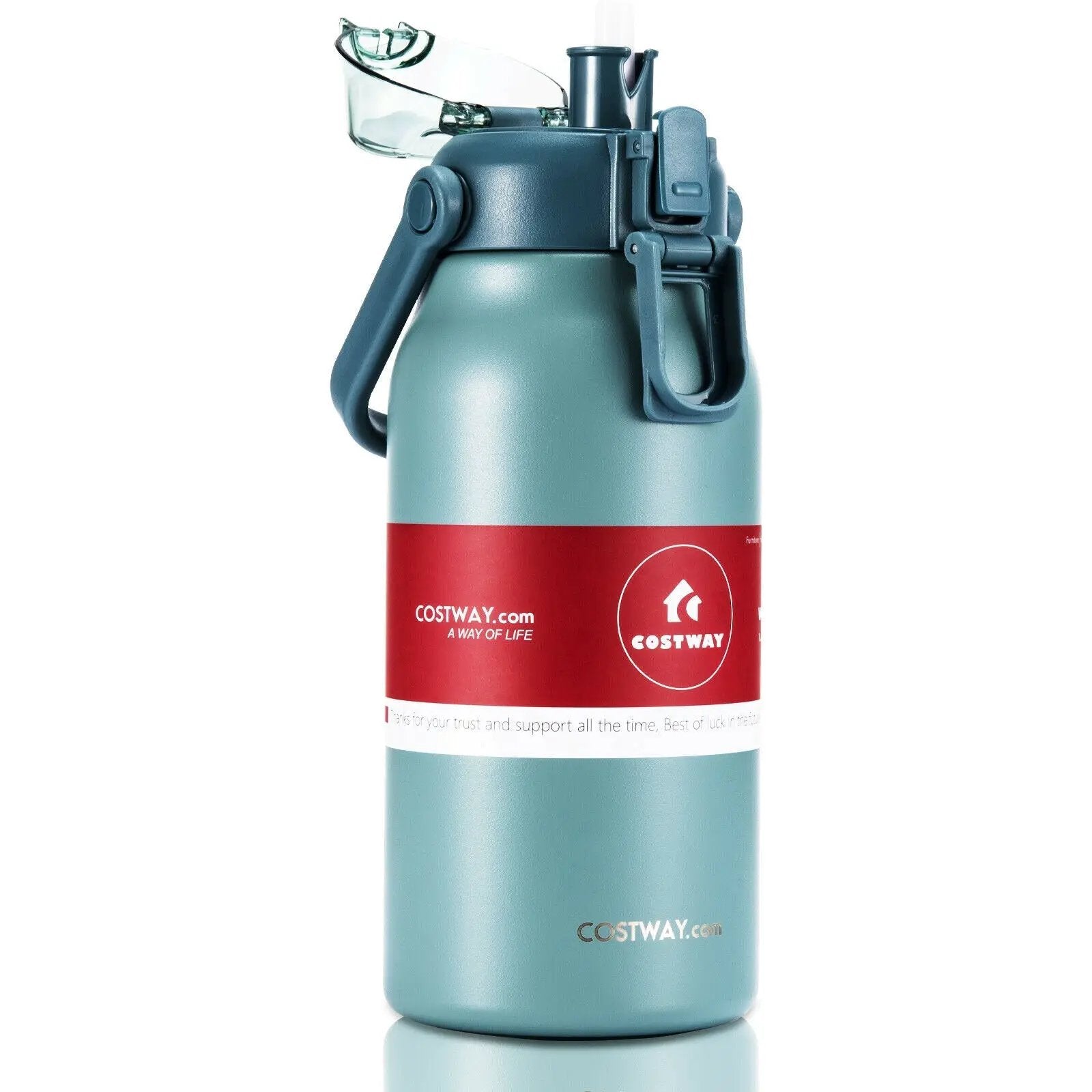 44oz Vacuum Insulated Leakproof Stainless Steel Sports Water Bottle-Gray by DirectDeals