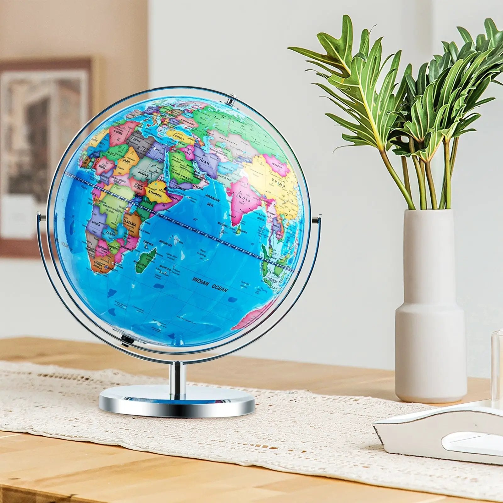 13 Inch Illuminated World Globe 720° Rotating Map with LED Light by DirectDeals