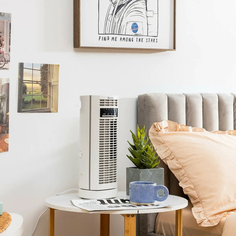 14 Inch Mini Oscillating Tower Fan Electric Desk Fan with 3 Speed and Timer by DirectDeals