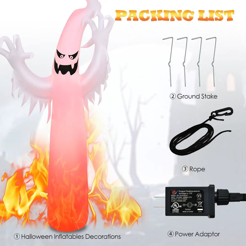 12 Feet Halloween Inflatable Decoration with Built-in LED Lights by DirectDeals