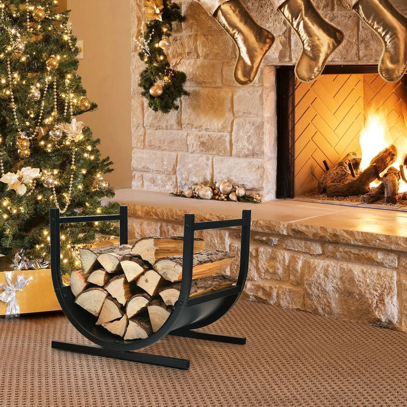 17 Inch U-Shaped Firewood Rack Steel by DirectDeals