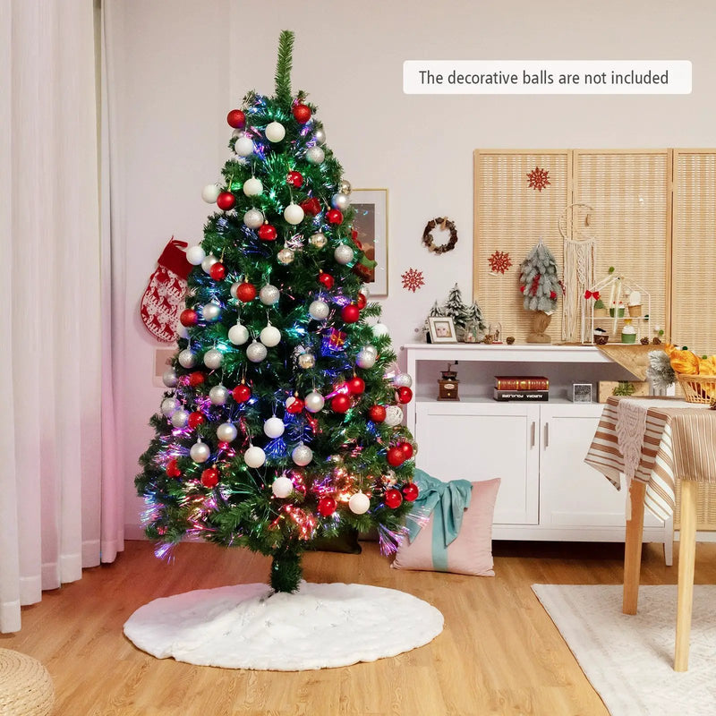 6 Feet Pre-lit Fiber Optic Artificial Christmas Tree with 617 Branch Tips by DirectDeals