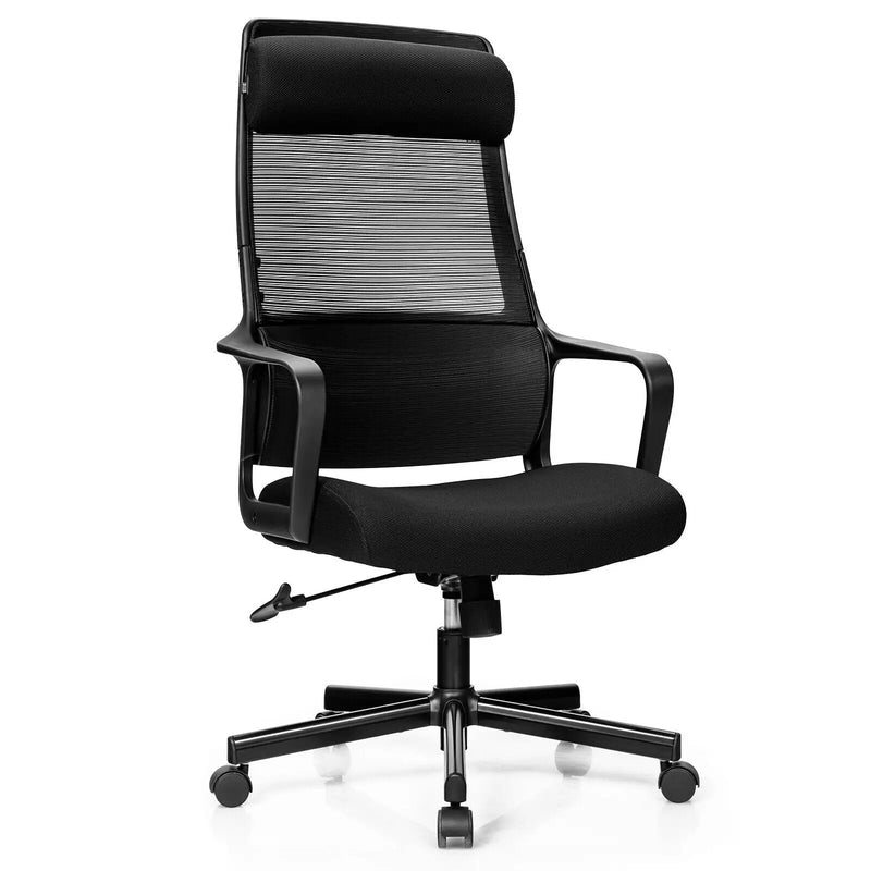 Adjustable Mesh Office Chair with Heating Support Headrest by DirectDeals