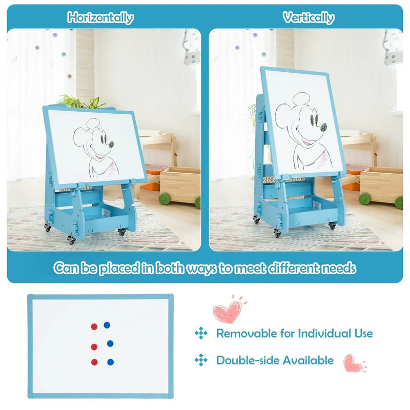 Multifunctional Kids' Standing Art Easel with Dry-Erase Board by DirectDeals