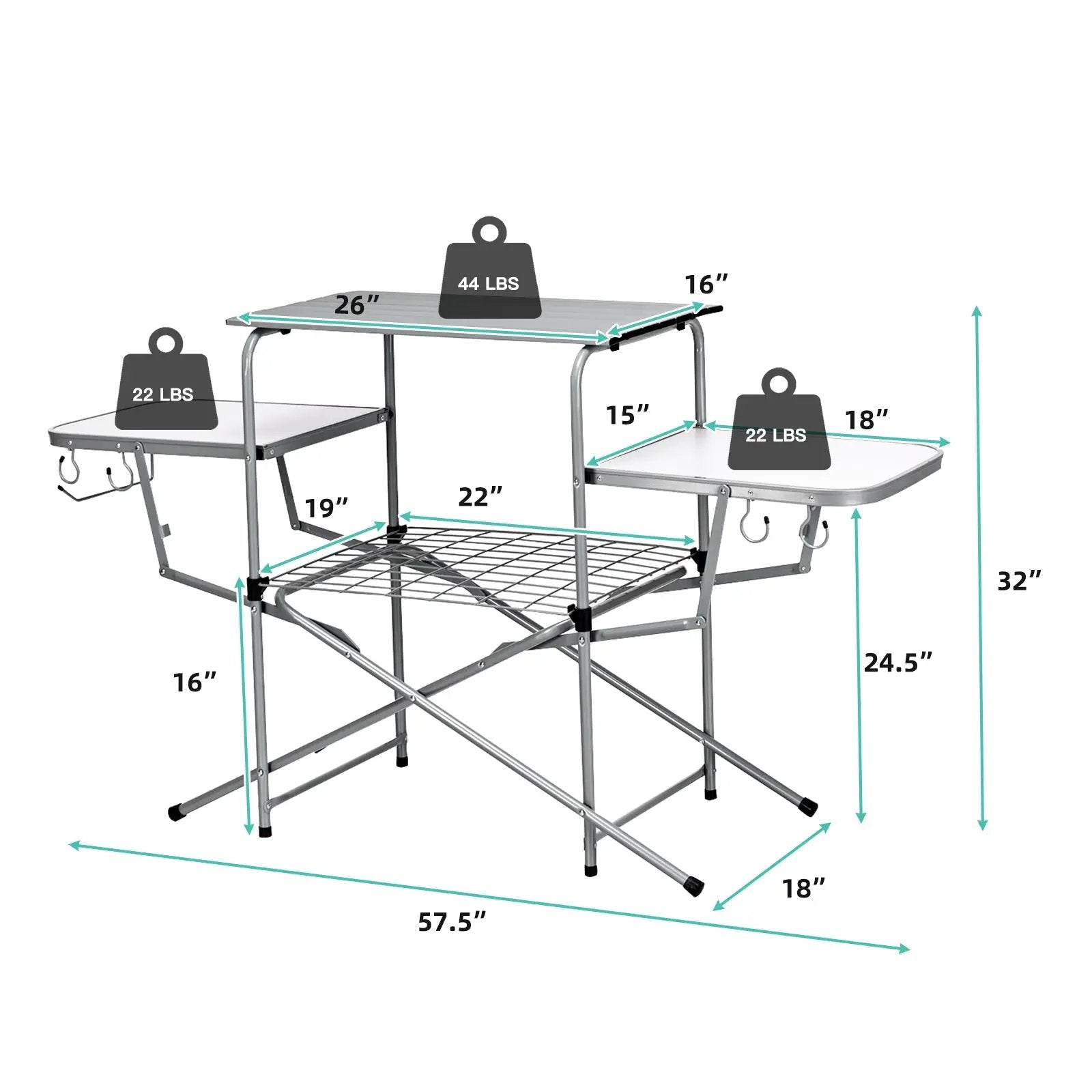 Foldable Outdoor BBQ Table Grilling Stand by DirectDeals