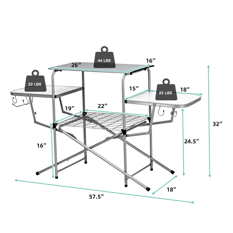 Foldable Outdoor BBQ Table Grilling Stand by DirectDeals