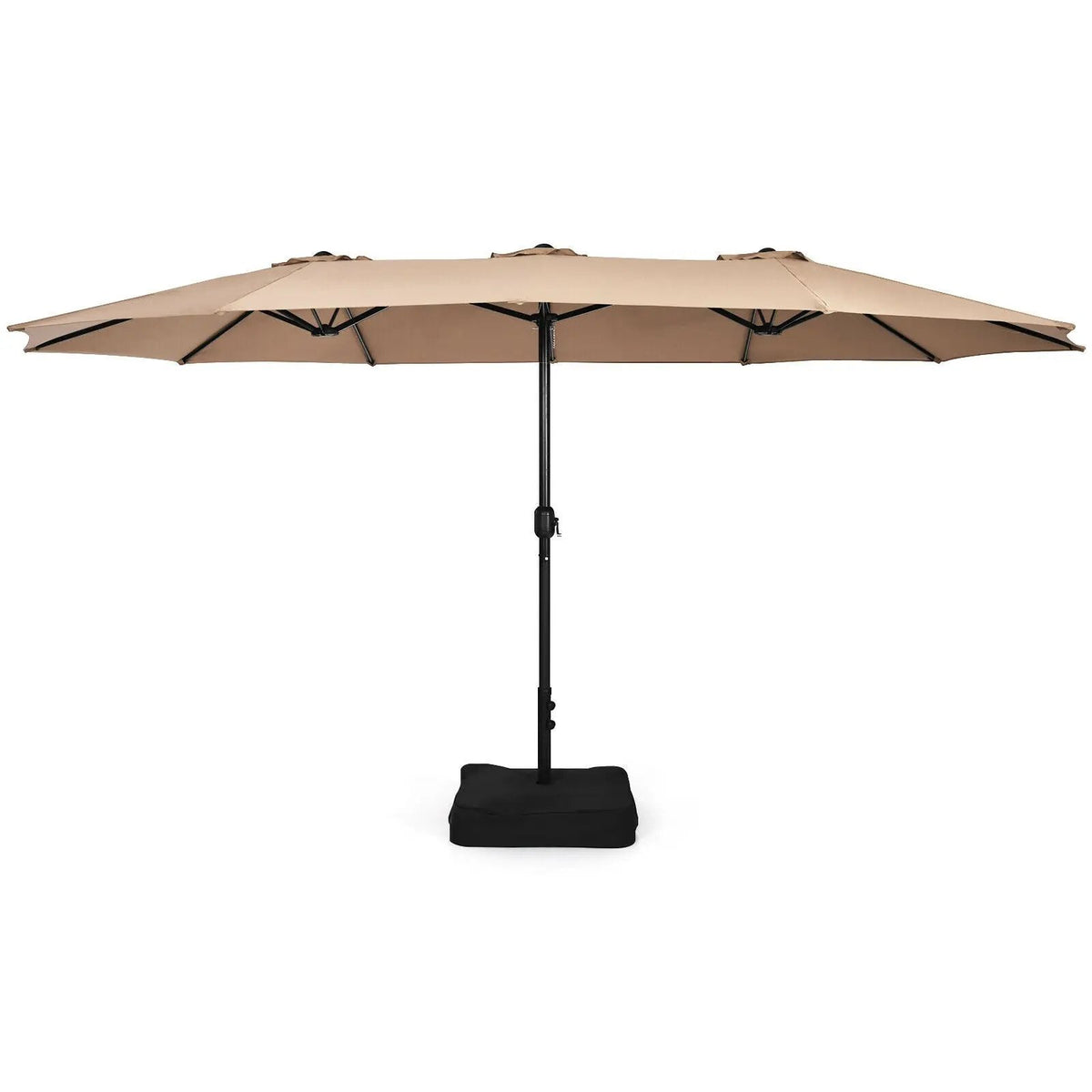 15 Feet Double-Sided Twin Patio Umbrella with Crank and Base by DirectDeals
