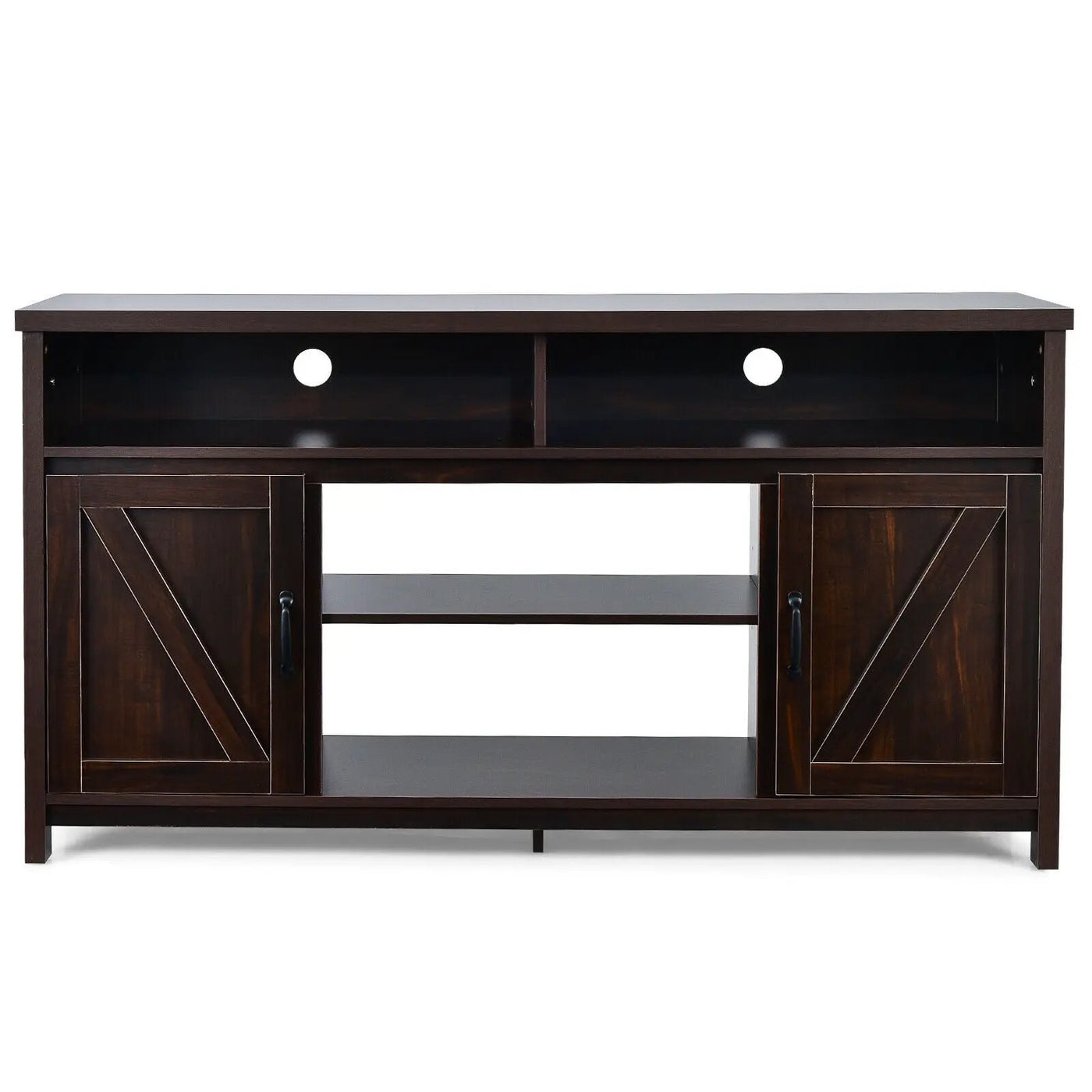 59 Inch TV Stand Media Center Console Cabinet with Barn Door for TV's 65 Inch by DirectDeals