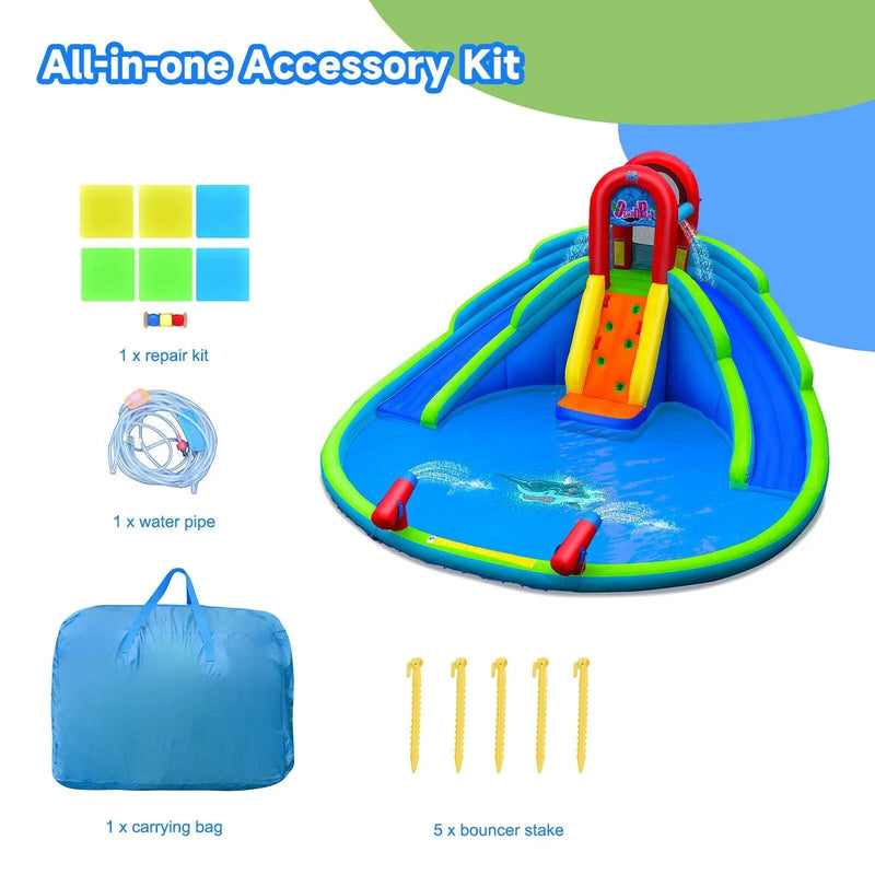 Inflatable Waterslide Bounce House with Upgraded Handrail without Blower by DirectDeals