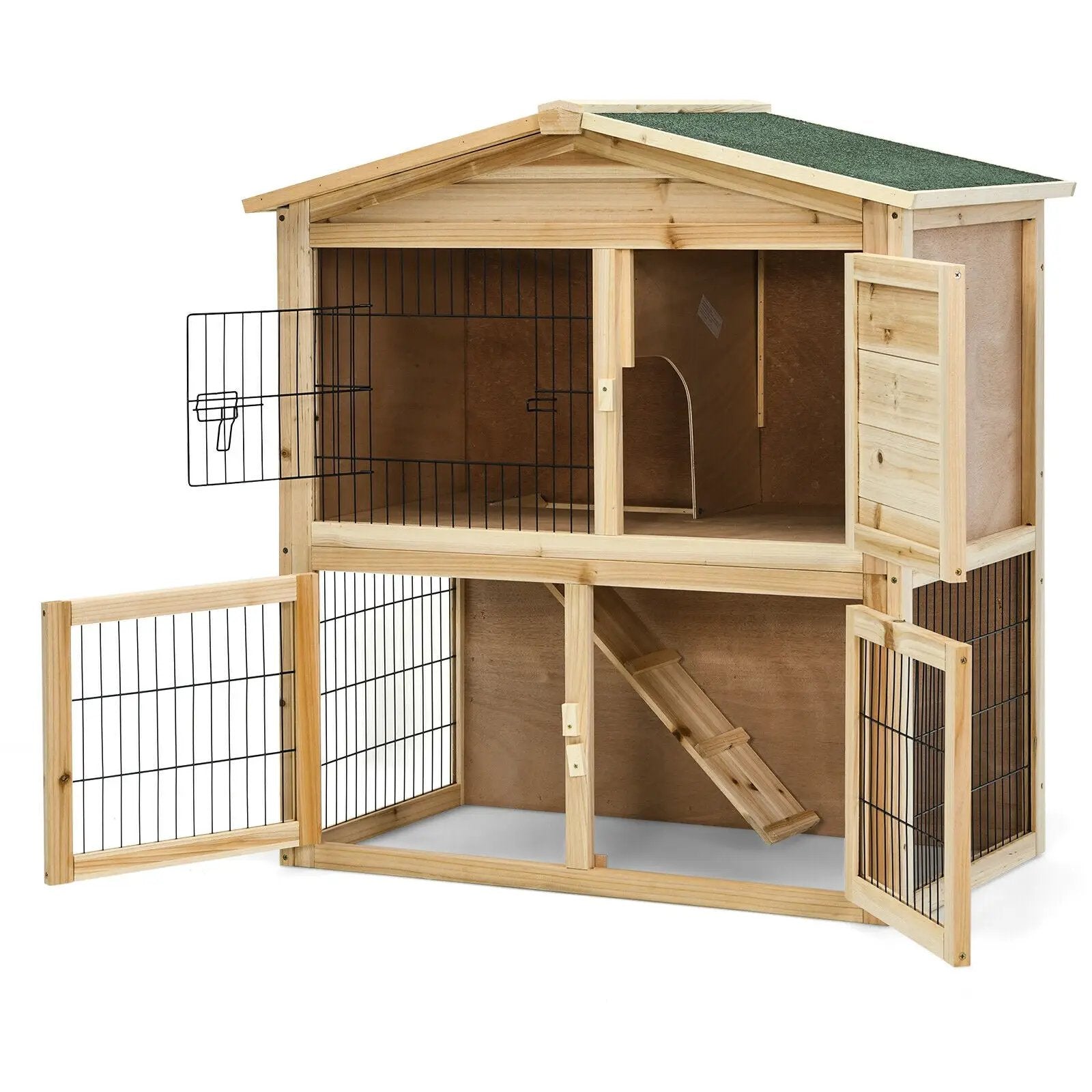 35 Inch Wooden Chicken Coop with Ramp by DirectDeals