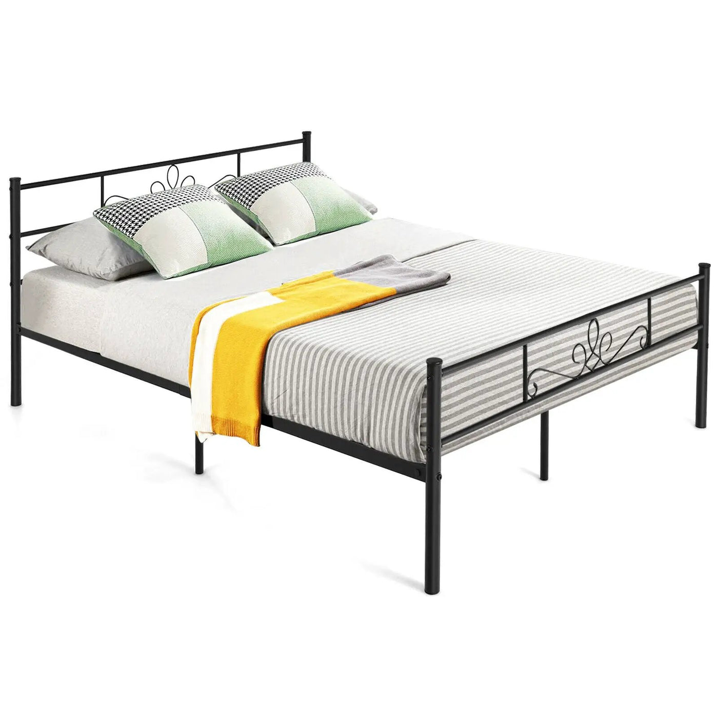 Twin/Full/Queen Size Metal Bed Frame with Headboard and Footboard by DirectDeals