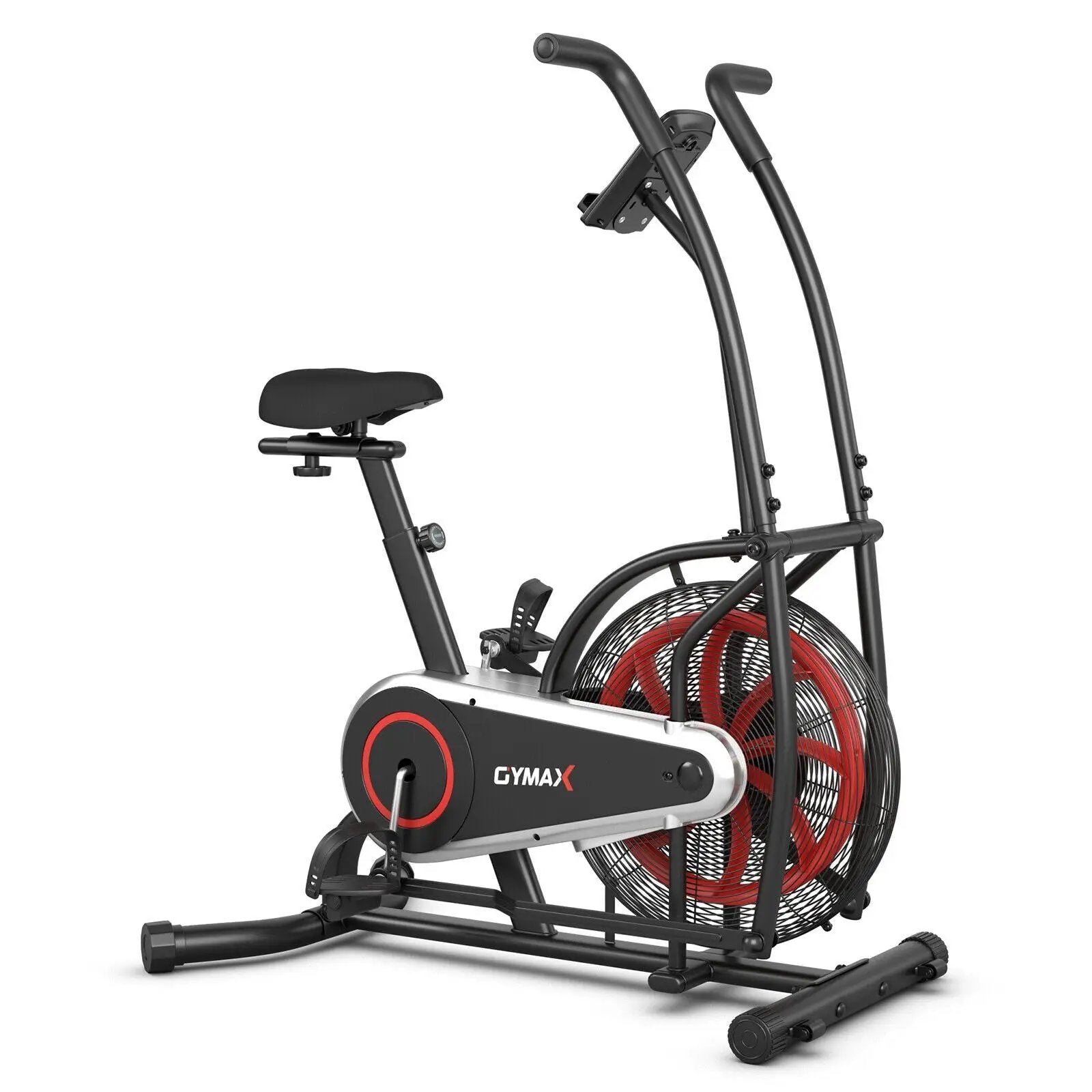 Upright Air Bike with Unlimited Resistance-Black by DirectDeals