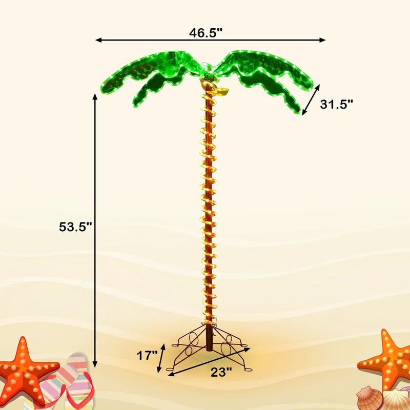 5 Feet LED Pre-lit Palm Tree Decor with Light Rope by DirectDeals