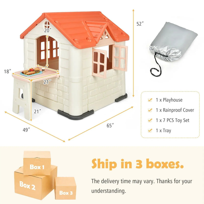 Kid’s Playhouse Pretend Toy House For Boys and Girls 7 Pieces Toy Set by DirectDeals