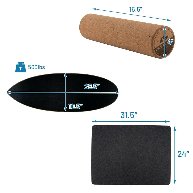 Balance Board Trainer for Core Strength-Black by DirectDeals