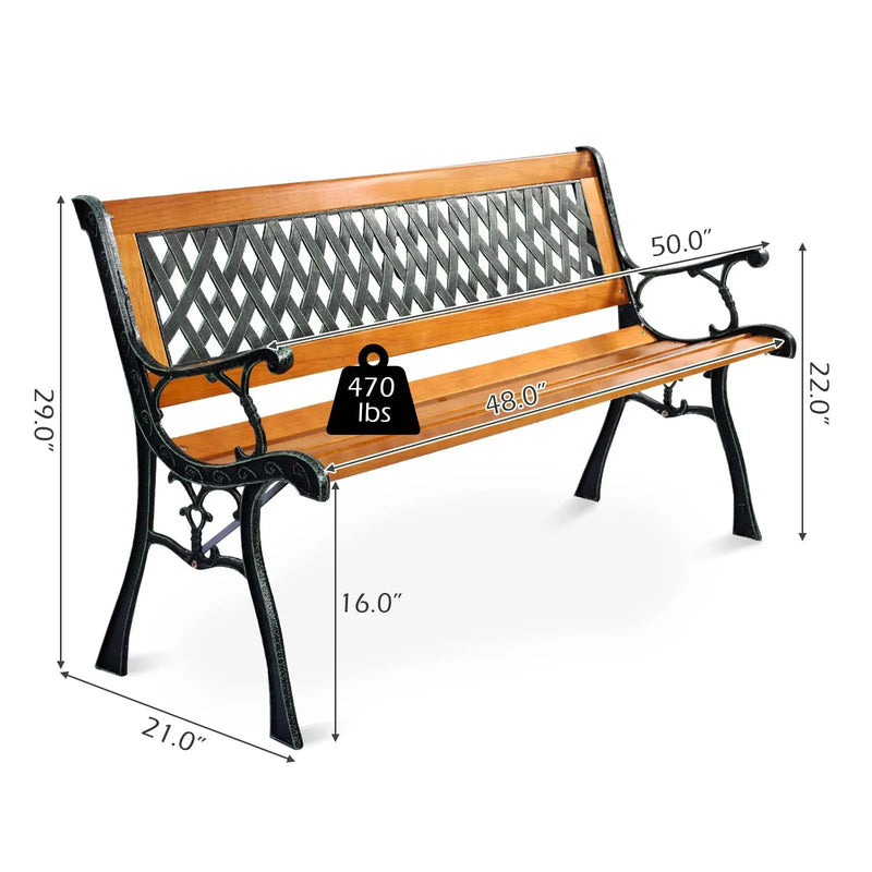 Outdoor Cast Iron Patio Bench by DirectDeals