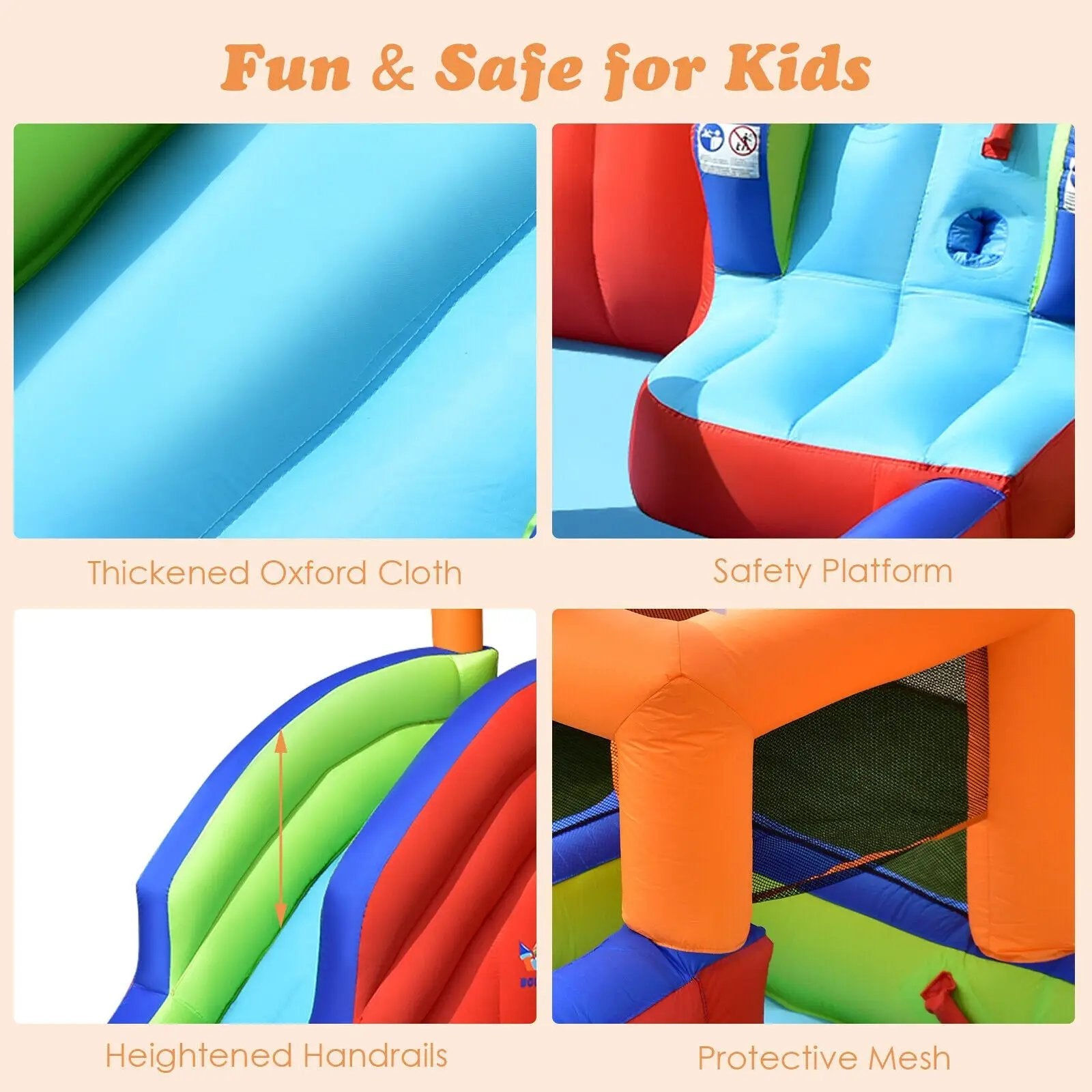 6-in-1 Pirate Ship Waterslide Kid Inflatable Castle with Water Guns and 735W Blower by DirectDeals