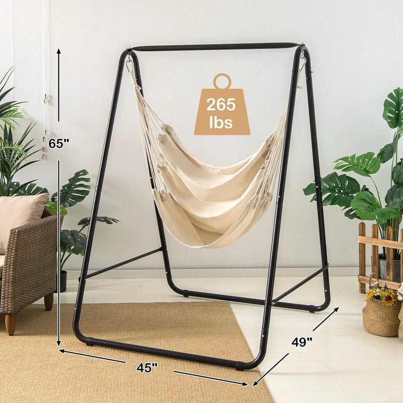Hanging Padded Hammock Chair with Stand and Heavy Duty Steel by DirectDeals