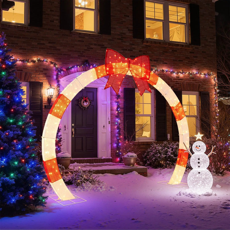 10.4 Feet Christmas Archway with Large Bow and LED Lights by DirectDeals