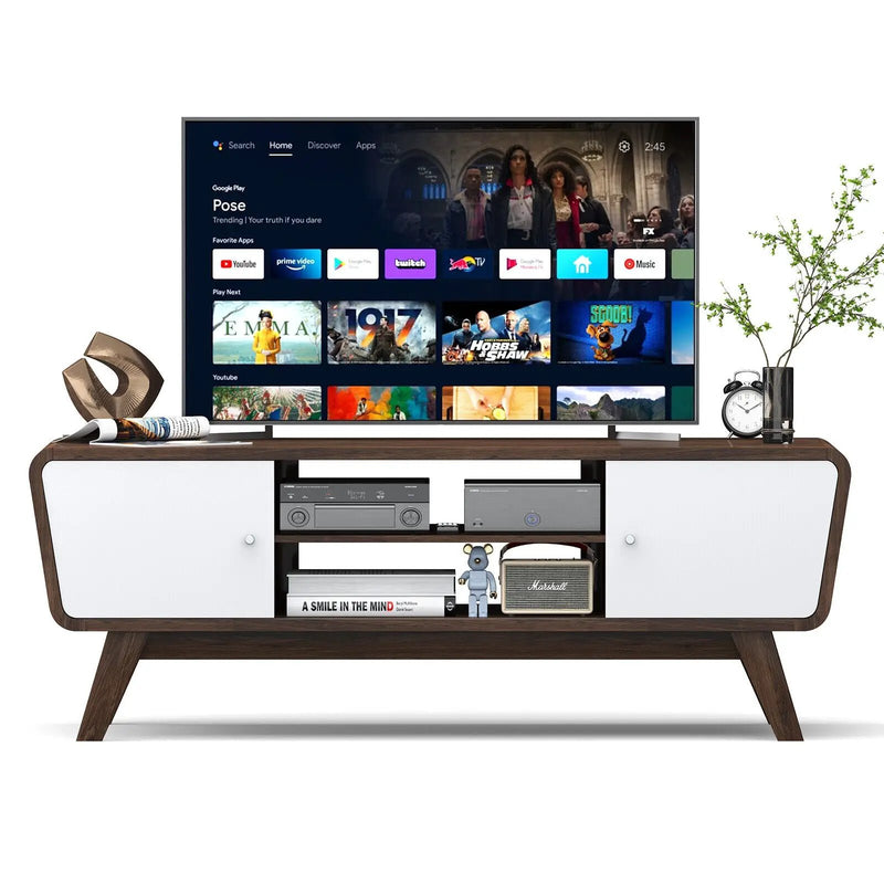 Sliding Door TV Stand with Adjustable Shelf for TVs up to 55 Inch by DirectDeals