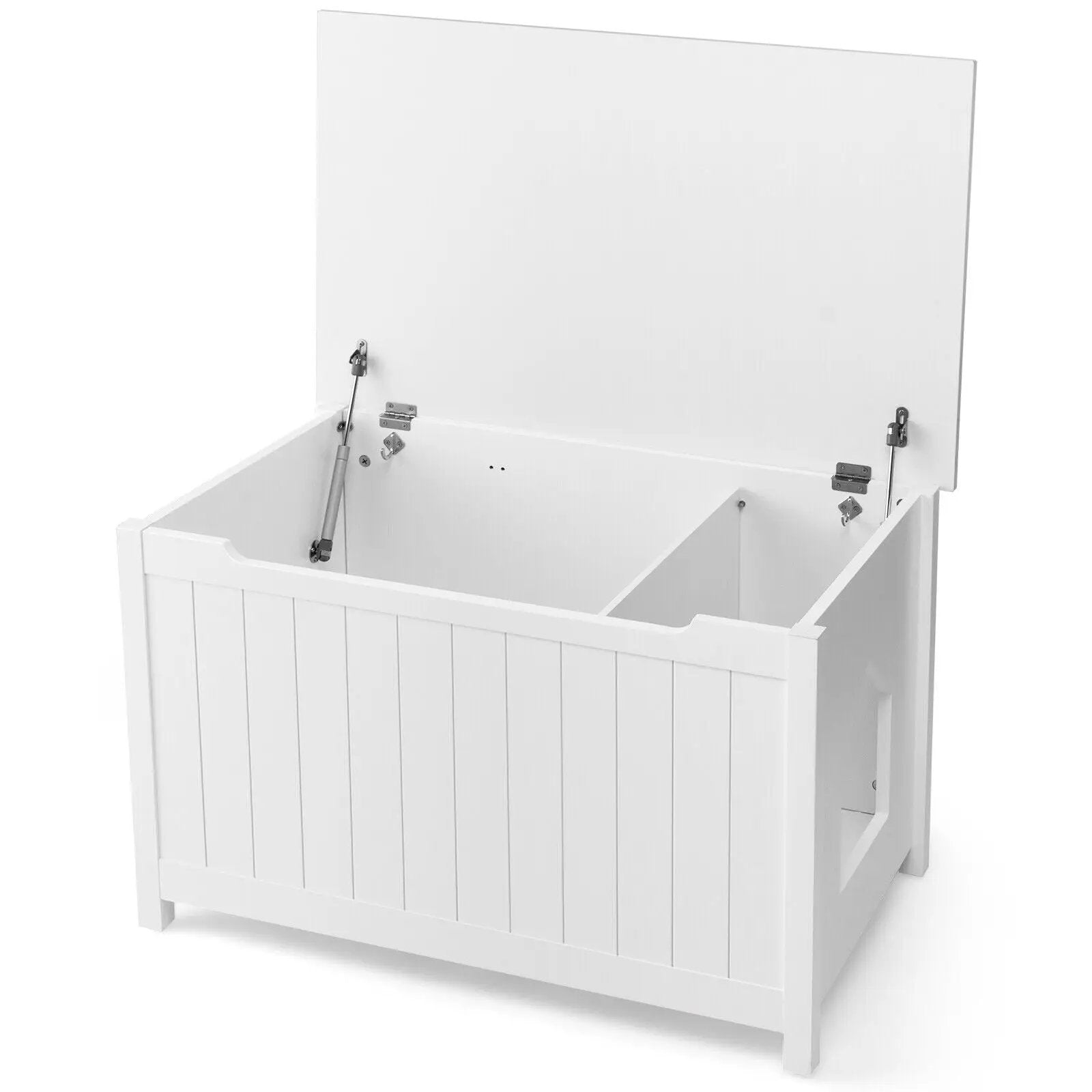 Wooden Cat Litter Box Enclosure with Top Opening Side Table Furniture by DirectDeals