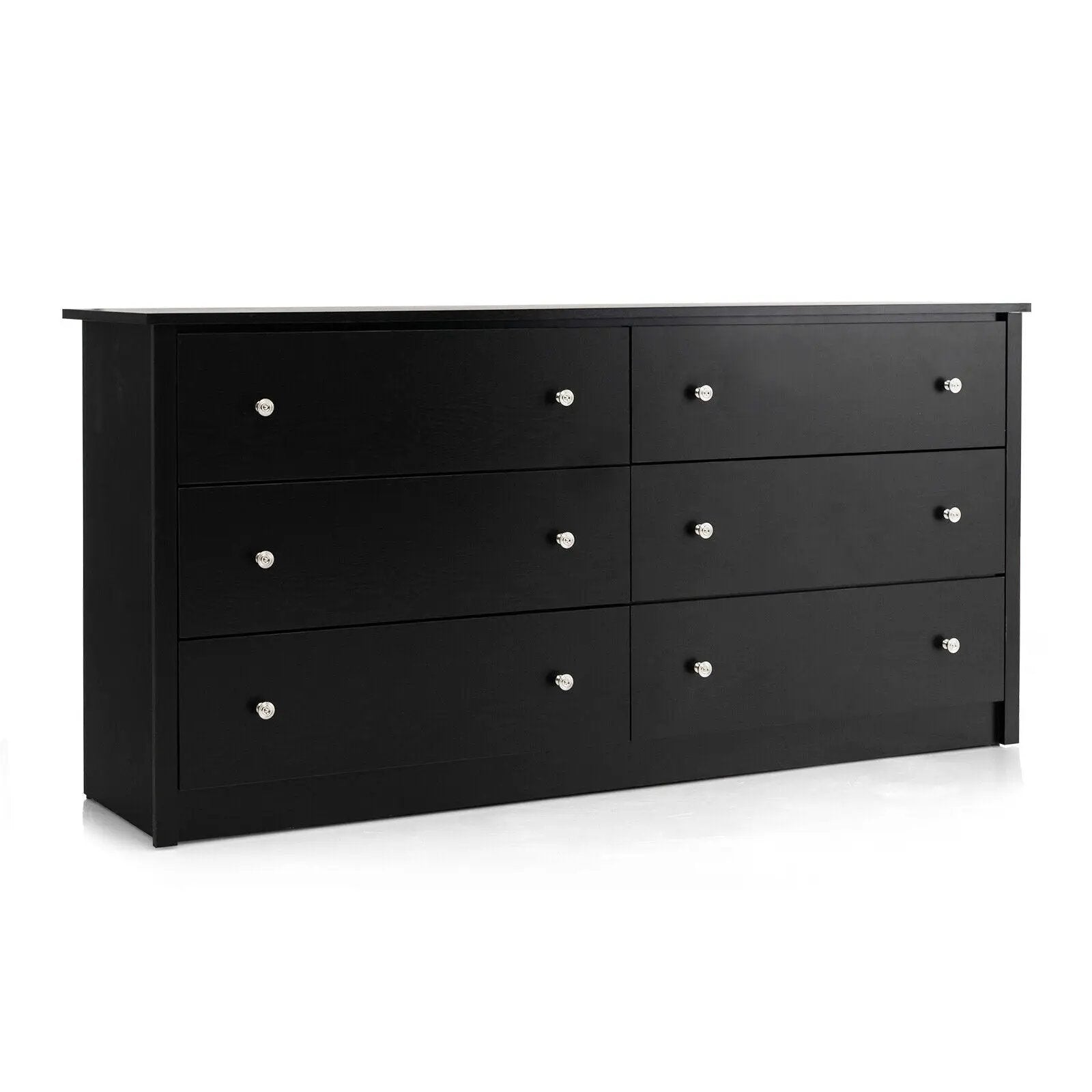 Freestanding 6-Drawer Dresser with Mental Knobs for Bedroom by DirectDeals
