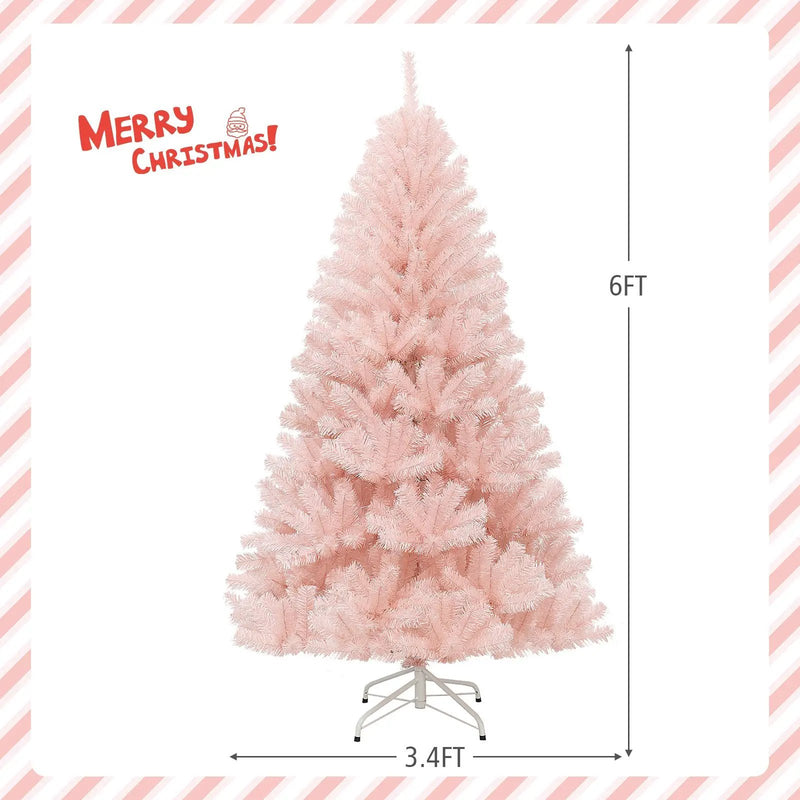 6/7 Feet Artificial Christmas Tree Hinged Full Fir Tree by DirectDeals