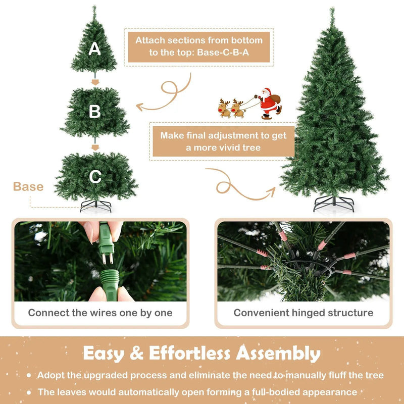 7 Feet Christmas Tree Pre-Lit 3-Minute Quick Shape by DirectDeals