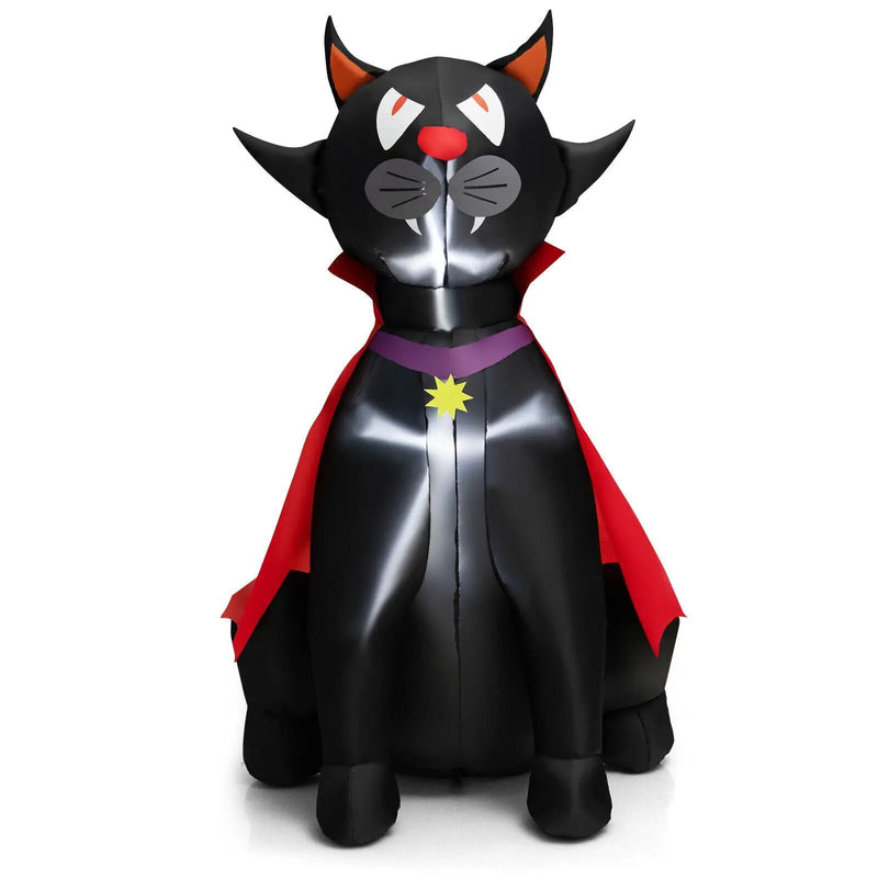 4.7 Feet Halloween Inflatable Vampire Cat with Red Cloak by DirectDeals