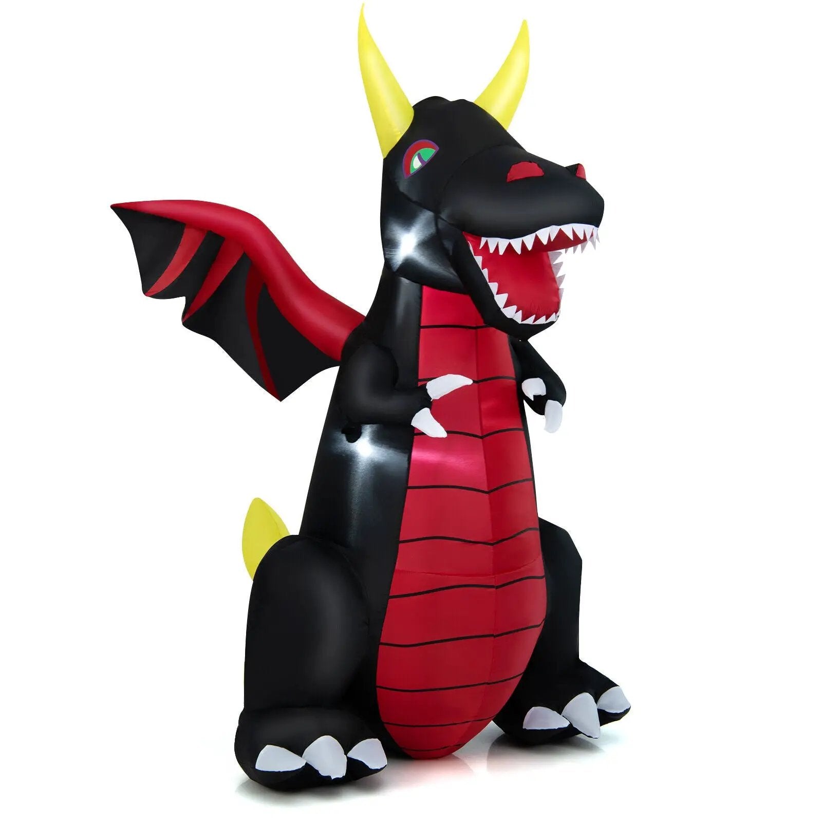 8 Feet Halloween Inflatable Fire Dragon Decoration with LED Lights by DirectDeals