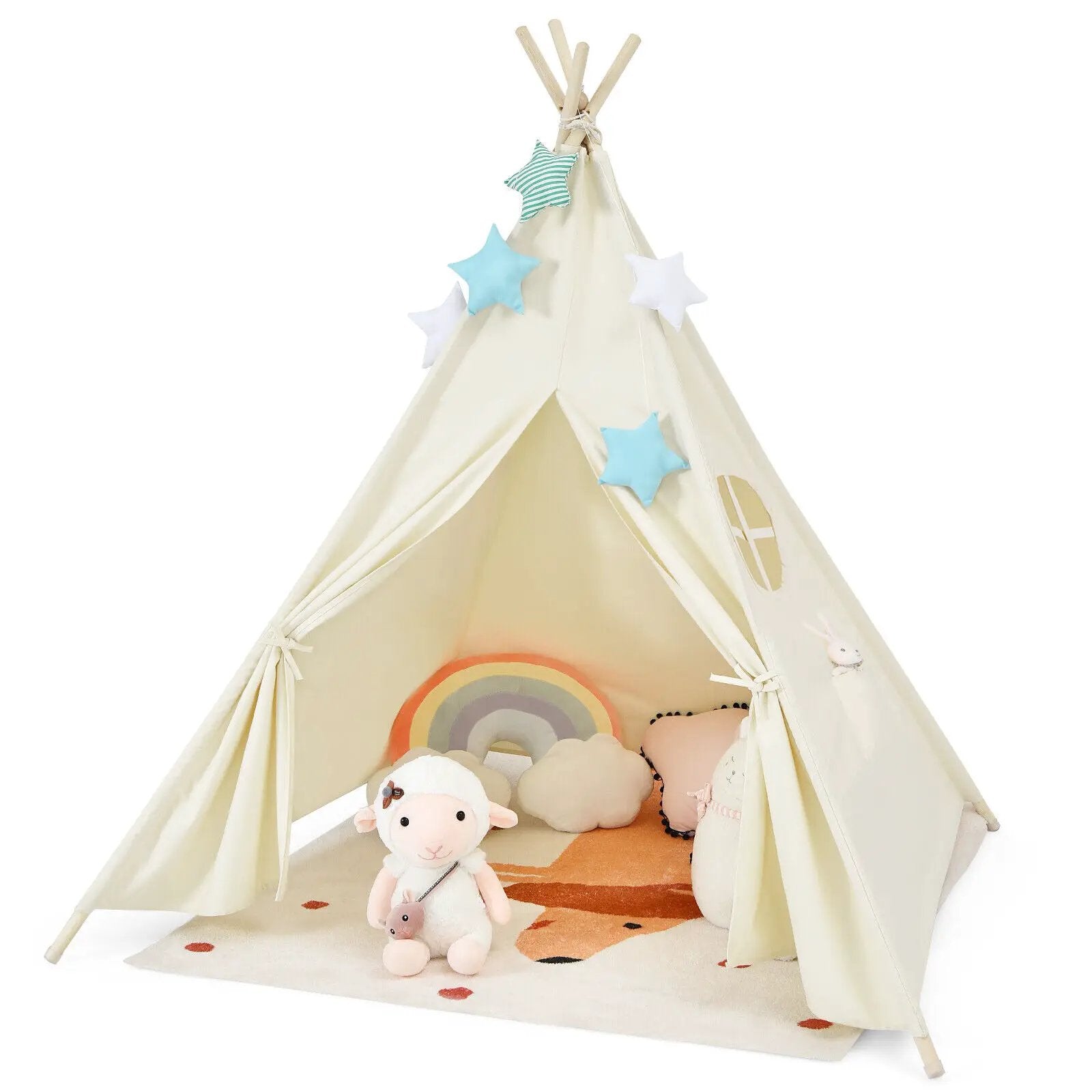 Foldable Kids Canvas Teepee Play Tent by DirectDeals