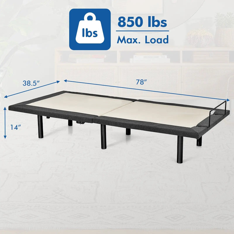 Queen Size Adjustable Bed Base Electric Bed Frame with Massage Modes by DirectDeals