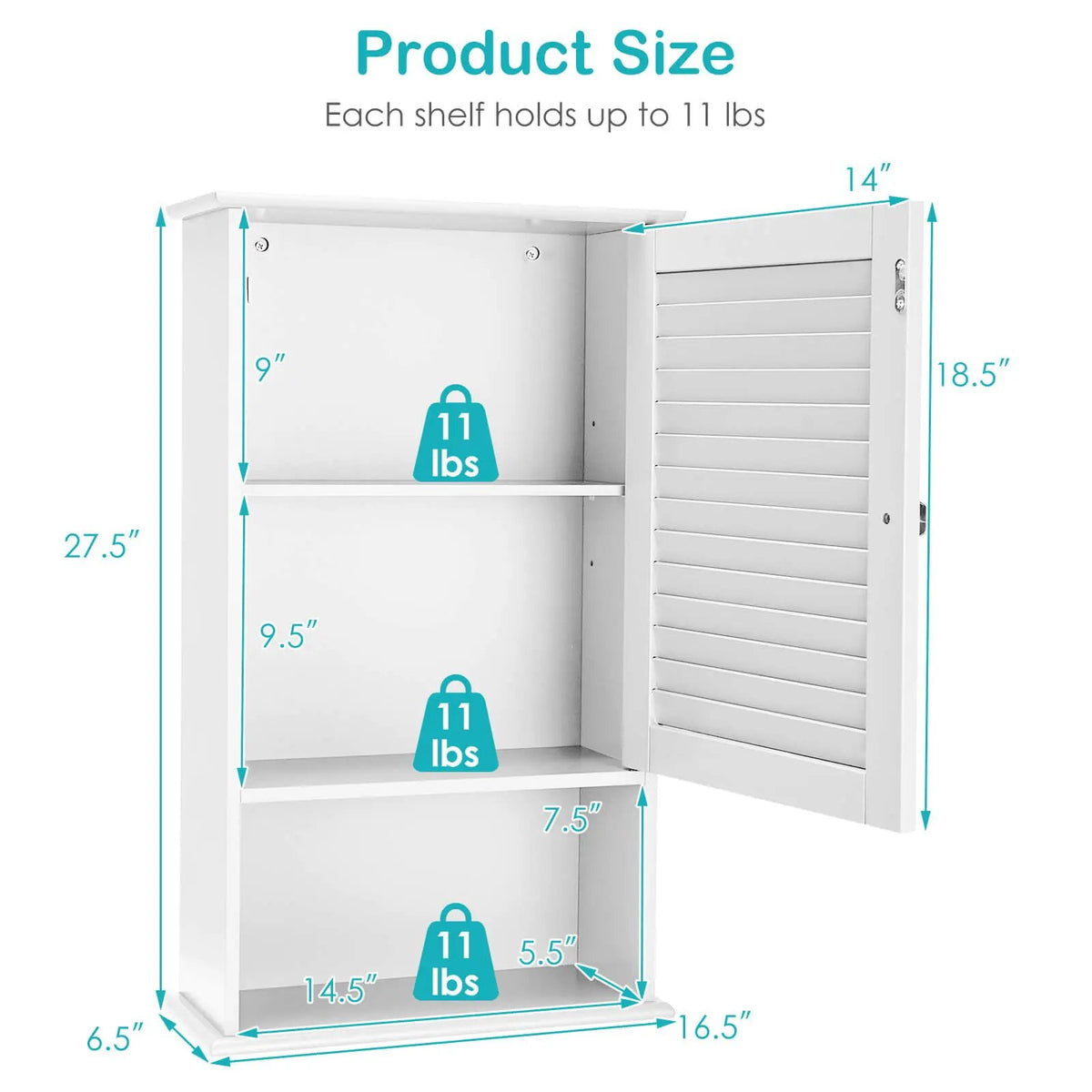 27.5 Inch H Wall Hanging Bathroom Storage Cabinet by DirectDeals